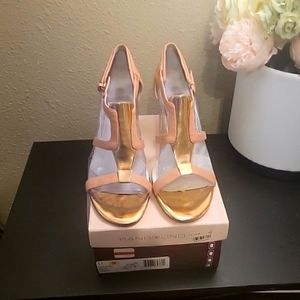 Bandolino Light Dusty Rose Pink and Rosegold Medium Heel Height Sandals